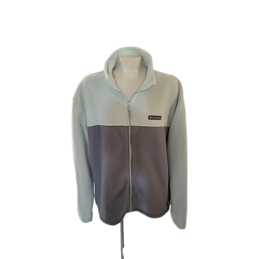 Columbia Sweatshirt Women's Size 2X Full Zip Fleece Pullover Mint Cozy Comfy
